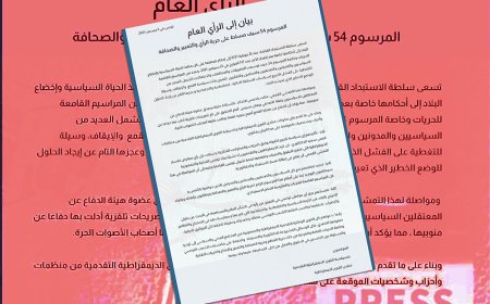 بيان إلى الرأي العام: المرسوم 54 سيف مسلط على حرية الرأي والتعبير والصحافة