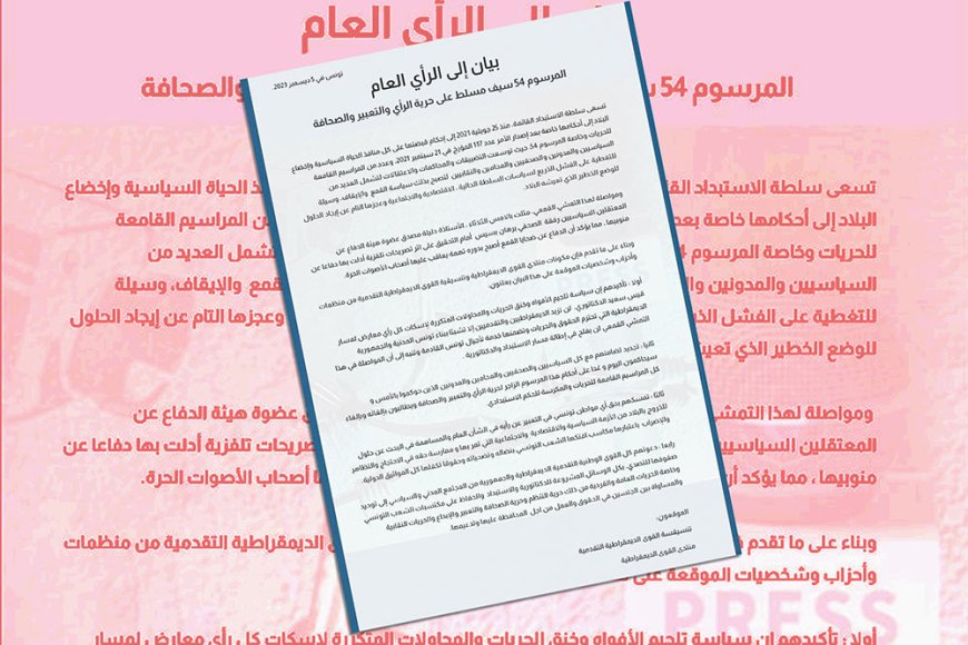 المرسوم 54 سيف مسلط على حرية الرأي والتعبير والصحافة